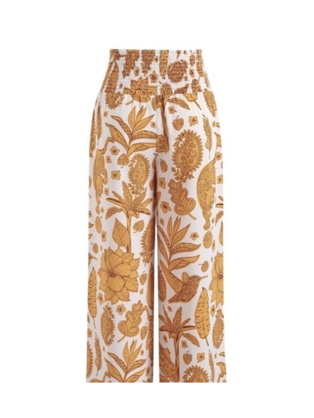 Cider Tropical Floral & Animal Elastic Waist Crop Pants Size 3XL